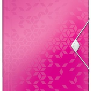 Mapa cu elastic LEITZ WOW, PP, A4, 150 coli, roz