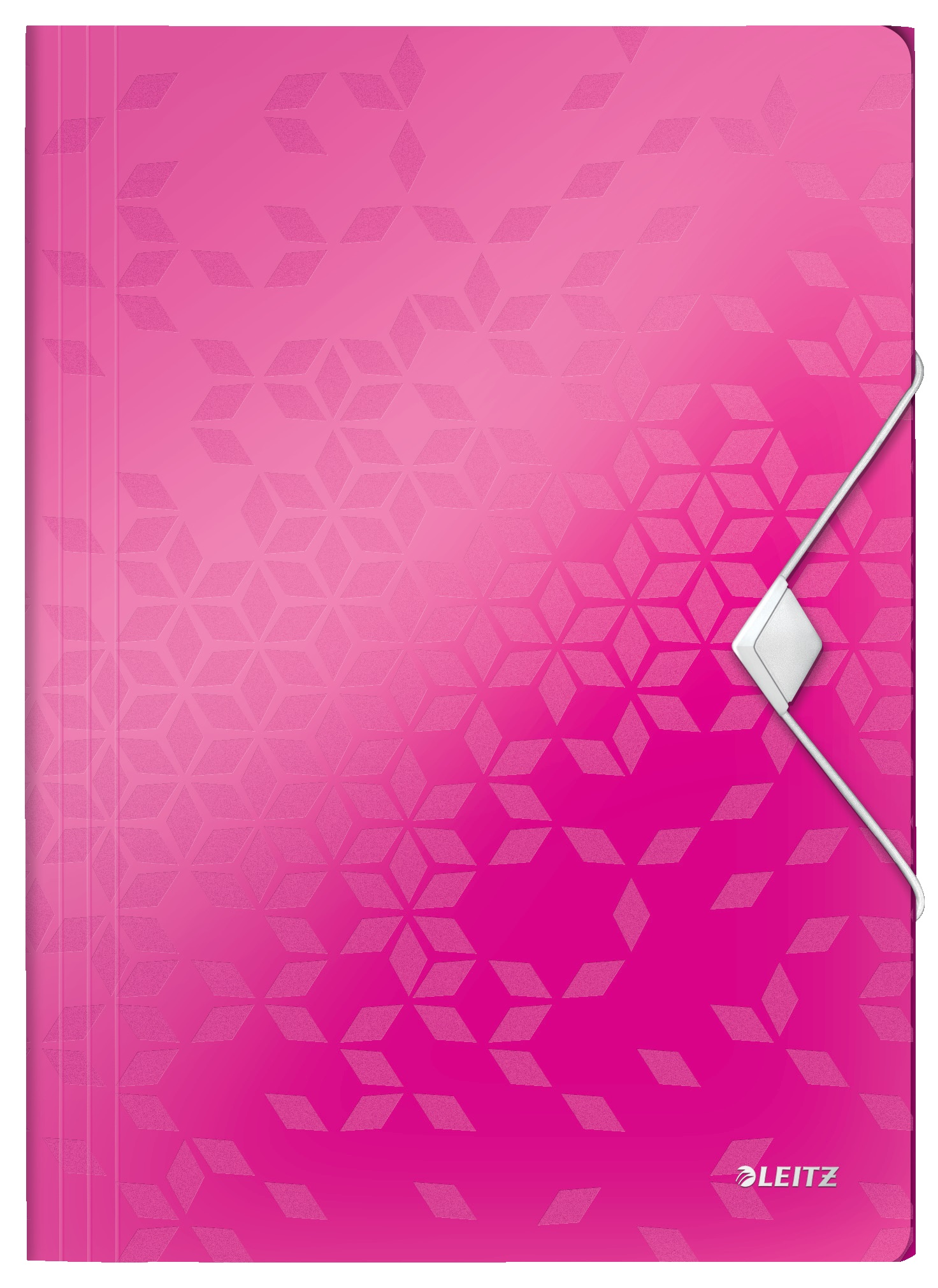 Mapa cu elastic LEITZ WOW, PP, A4, 150 coli, roz