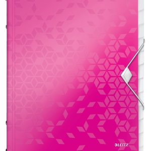 Mapa cu separatoare LEITZ WOW, PP, A4, 12 separatoare, 200 coli, roz