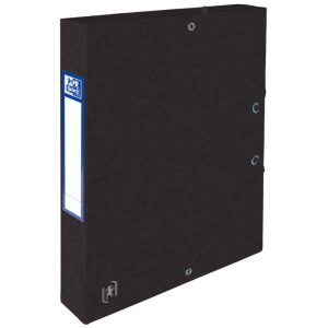 Mapa A4, carton MultiStrat 390g/mp, cu elastic, 40mm latime, OXFORD Top File - negru
