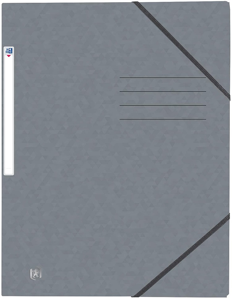 Mapa A4, carton MultiStrat 390g/mp, cu elastic, OXFORD Top File - gri