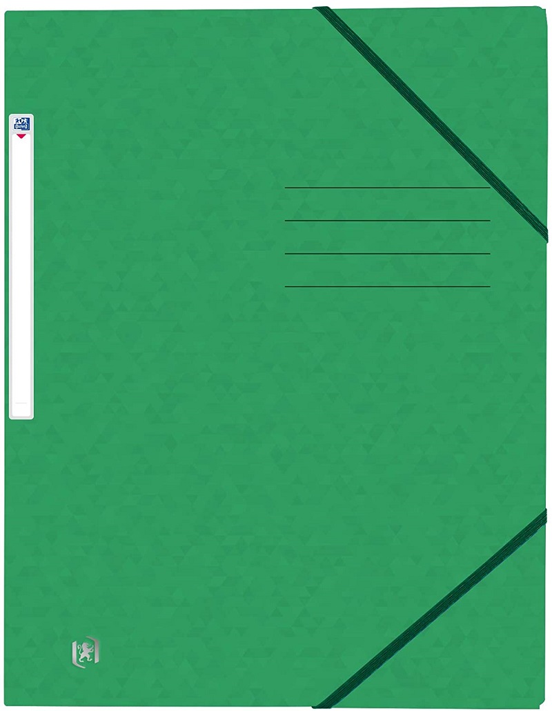 Mapa A4, carton MultiStrat 390g/mp, cu elastic, OXFORD Top File - verde