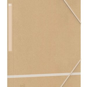 Mapa carton reciclat, cu elastic pe colturi, OXFORD Touareg - kraft/alb