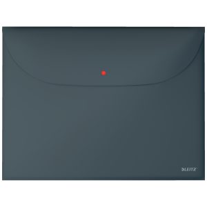 Mapa de protectie LEITZ Cosy, PP, A4, cu capsa si buzunar exterior, 50 coli, 3 buc/set, gri antraci