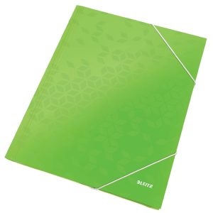 Mapa cu elastic LEITZ WOW, carton laminat, FSC, A4, 250 coli, verde