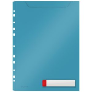 Mapa LEITZ Cosy Jumbo, PP, A4, 150 coli, pre-perforata, cu eticheta, 3 buc/set, albastru celest