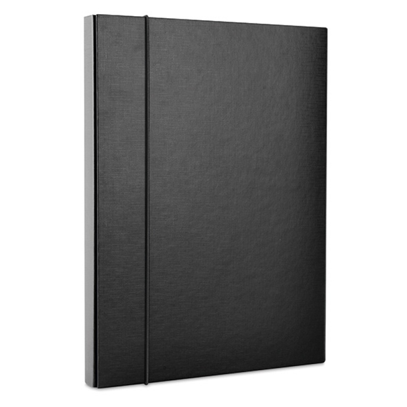 Mapa din carton plastifiat cu elastic, 40mm latime, Office Products - negru