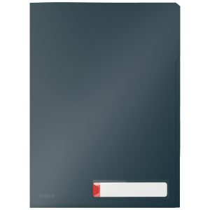 Mapa LEITZ Cosy, cu eticheta si 3 separatoare, PP, A4, 40 coli, gri antracit