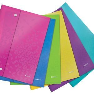Mapa de protectie Leitz WOW, cu capse, PP, A4, 60 coli, 6 buc/set, diverse culori
