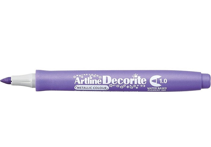 Marker ARTLINE Decorite, varf rotund 1.0mm - mov metalizat