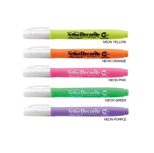 Marker ARTLINE Decorite, varf flexibil (tip pensula) - portocaliu neon