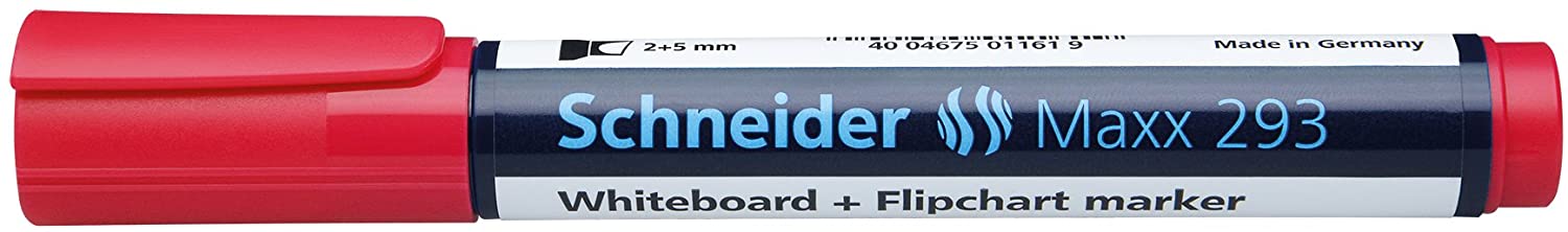 Marker SCHNEIDER Maxx 293, pentru tabla de scris+flipchart, varf tesit 2-5mm - rosu