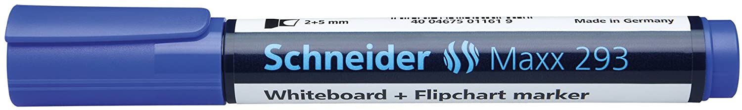 Marker SCHNEIDER Maxx 293, pentru tabla de scris+flipchart, varf tesit 2-5mm - albastru