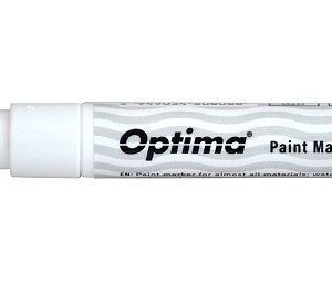 Marker cu vopsea Optima Paint 3713, varf rotund 2.0mm, grosime scriere 1-2mm - alb