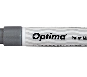 Marker cu vopsea Optima Paint 3713, varf rotund 2.0mm, grosime scriere 1-2mm - argintiu