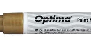 Marker cu vopsea Optima Paint 3713, varf rotund 2.0mm, grosime scriere 1-2mm - auriu
