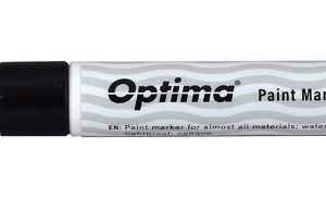 Marker cu vopsea Optima Paint 3713, varf rotund 2.0mm, grosime scriere 1-2mm - negru