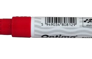 Marker cu vopsea Optima Paint 3713, varf rotund 2.0mm, grosime scriere 1-2mm - rosu