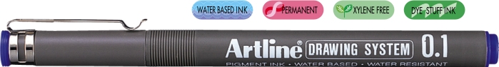 Liner pentru desen tehnic ARTLINE, varf fetru 0.1mm - albastru