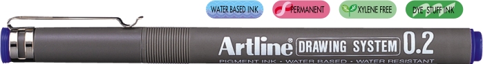 Liner pentru desen tehnic ARTLINE, varf fetru 0.2mm - albastru