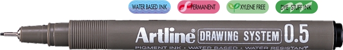 Liner pentru desen tehnic ARTLINE, varf fetru 0.5mm - negru