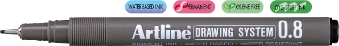 Liner pentru desen tehnic ARTLINE, varf fetru 0.8mm - negru