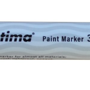 Marker cu vopsea Optima Paint 3710, varf rotund 4.5mm, grosime scriere 2-3mm - alb