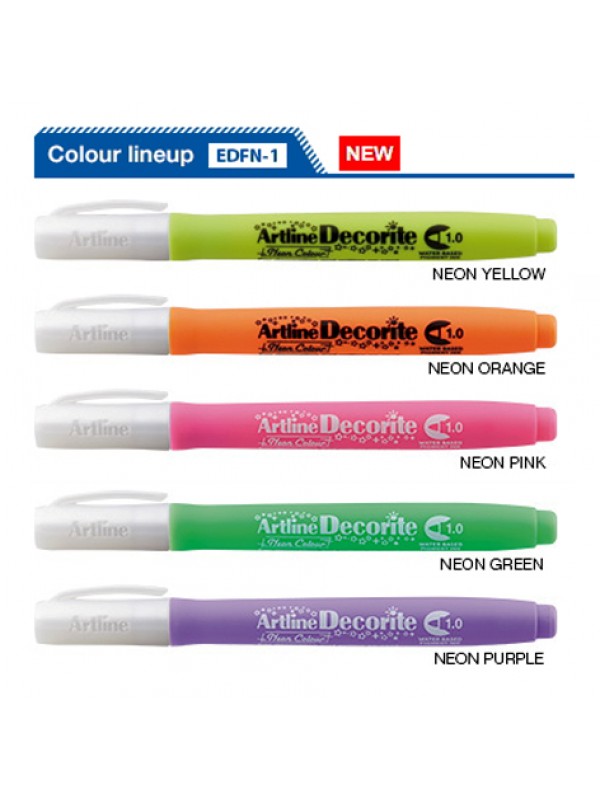 Marker ARTLINE Decorite, varf rotund 1.0mm - portocaliu neon