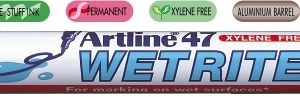 Marker ARTLINE 47, pentru suprafete umede, corp metalic, varf rotund 1.5mm - negru