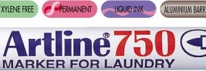 Marker ARTLINE 750, pentru textile, corp metalic, varf rotund 0.7mm - negru