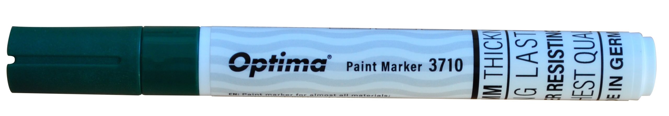 Marker cu vopsea Optima Paint 3710, varf rotund 4.5mm, grosime scriere 2-3mm - verde