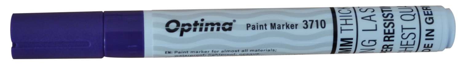 Marker cu vopsea Optima Paint 3710, varf rotund 4.5mm, grosime scriere 2-3mm - violet