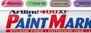 Marker cu vopsea ARTLINE 400XF, corp metalic, varf rotund 2.3mm - alb