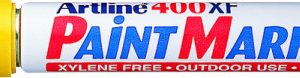 Marker cu vopsea ARTLINE 400XF, corp metalic, varf rotund 2.3mm - galben