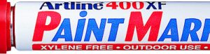 Marker cu vopsea ARTLINE 400XF, corp metalic, varf rotund 2.3mm - rosu