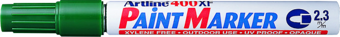 Marker cu vopsea ARTLINE 400XF, corp metalic, varf rotund 2.3mm - verde