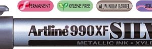 Marker cu vopsea ARTLINE 990XF, corp metalic, varf rotund 1.2mm - argintiu
