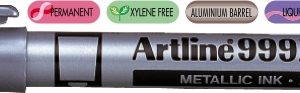 Marker cu vopsea ARTLINE 999XF, corp metalic, varf rotund 0.8mm - argintiu