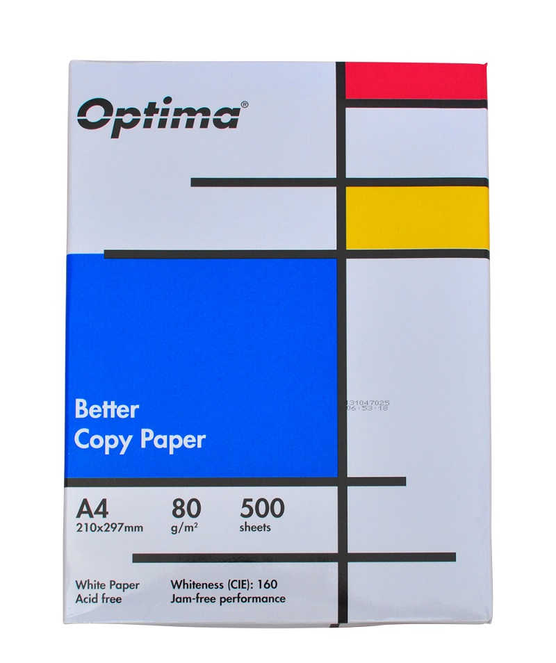 Hartie alba pentru copiator A4, 80g/mp, 500coli/top, 5 topuri/cutie, Optima