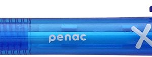 Pix PENAC X Ball, rubber grip, 0.7mm, clema plastic, corp transparent albastru - scriere albastra