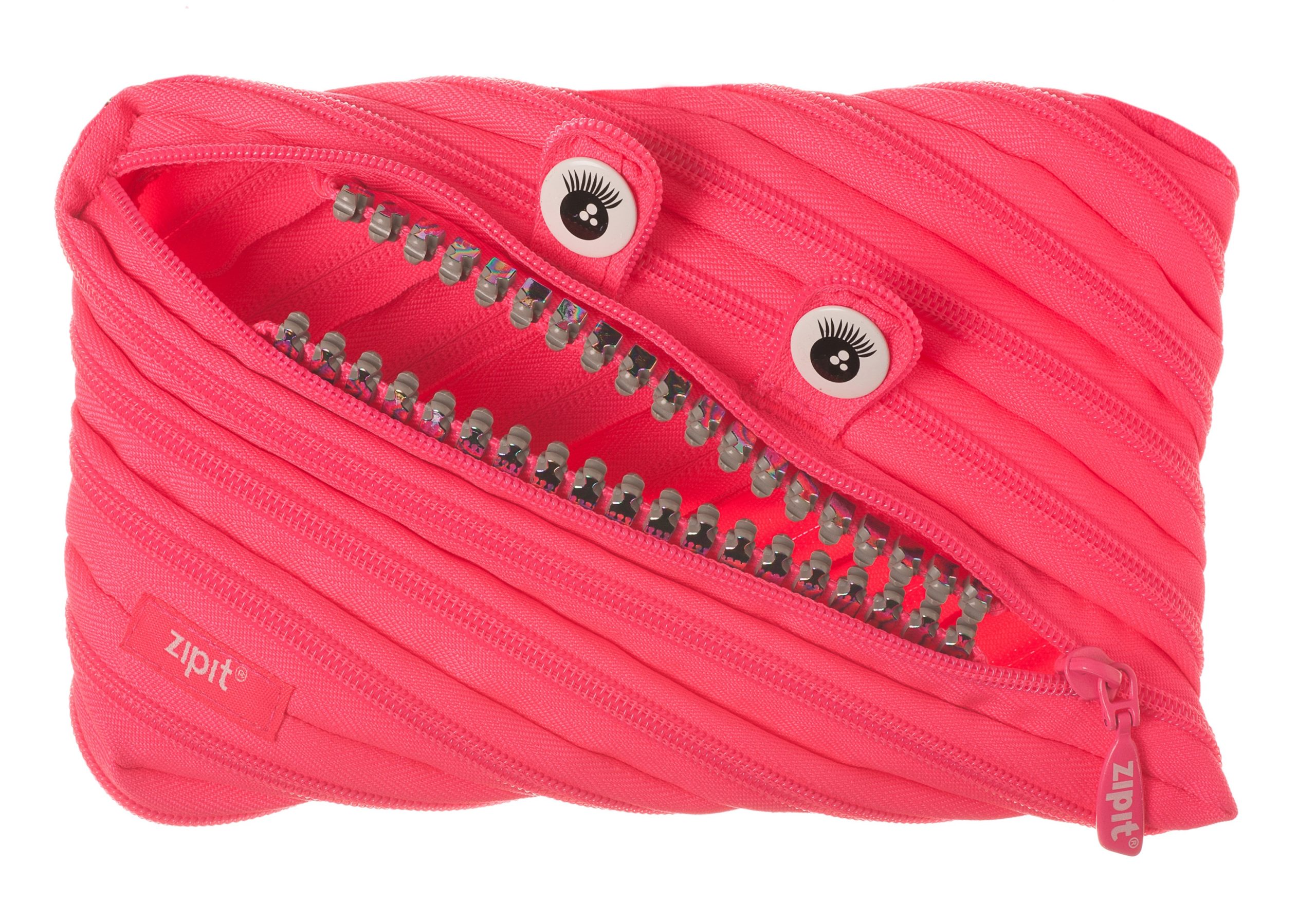 Penar cu fermoar, ZIPIT Grillz Monsters Jumbo - roz cu dinti argintii