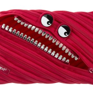 Penar cu fermoar, ZIPIT Grillz Monsters Jumbo - rosu cu dinti argintii