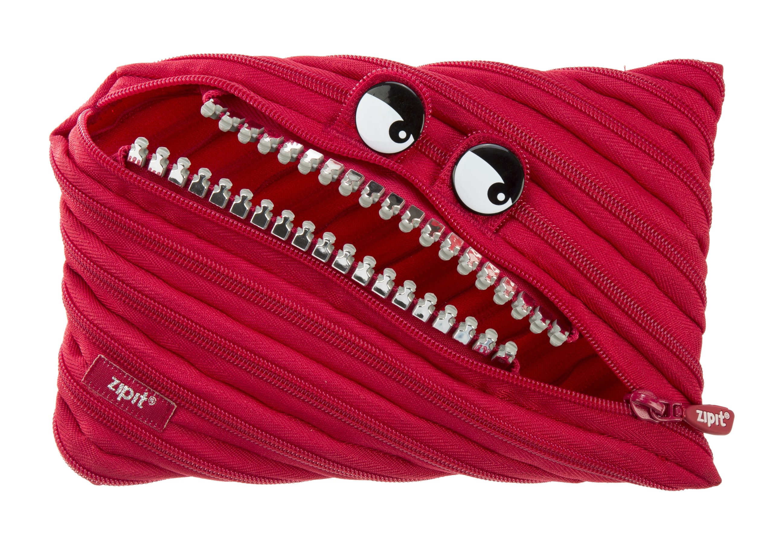 Penar cu fermoar, ZIPIT Grillz Monsters Jumbo - rosu cu dinti argintii