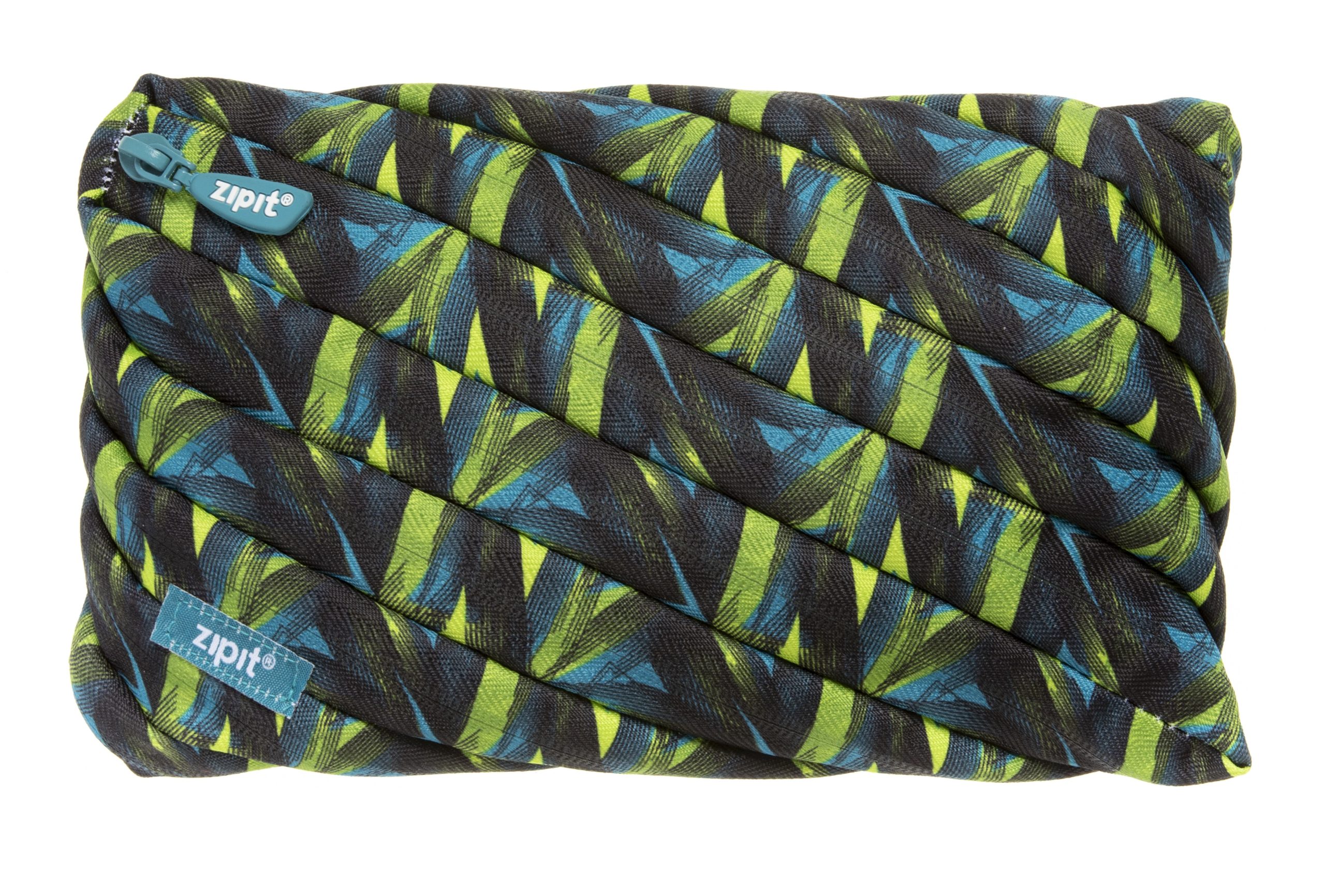 Penar cu fermoar, ZIPIT Fresh Jumbo - verde cu flori