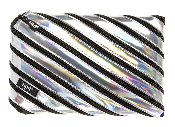 Penar cu fermoar, ZIPIT Metallic Jumbo - argintiu