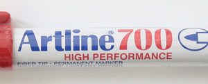 Permanent marker ARTLINE 700, corp metalic, varf rotund 0.7mm - rosu