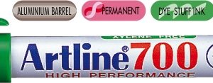 Permanent marker ARTLINE 700, corp metalic, varf rotund 0.7mm - verde