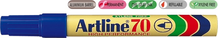 Permanent marker ARTLINE 70, corp metalic, varf rotund 1.5mm - albastru
