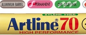 Permanent marker ARTLINE 70, corp metalic, varf rotund 1.5mm - negru