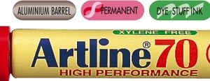 Permanent marker ARTLINE 70, corp metalic, varf rotund 1.5mm - rosu